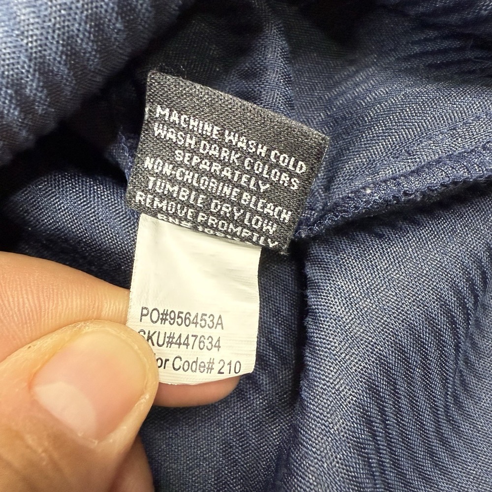 RSQ Blue‎ Corduroy Button Down Long Sleeve 100% Polyester Shirt Size Medium - Picture 7 of 9